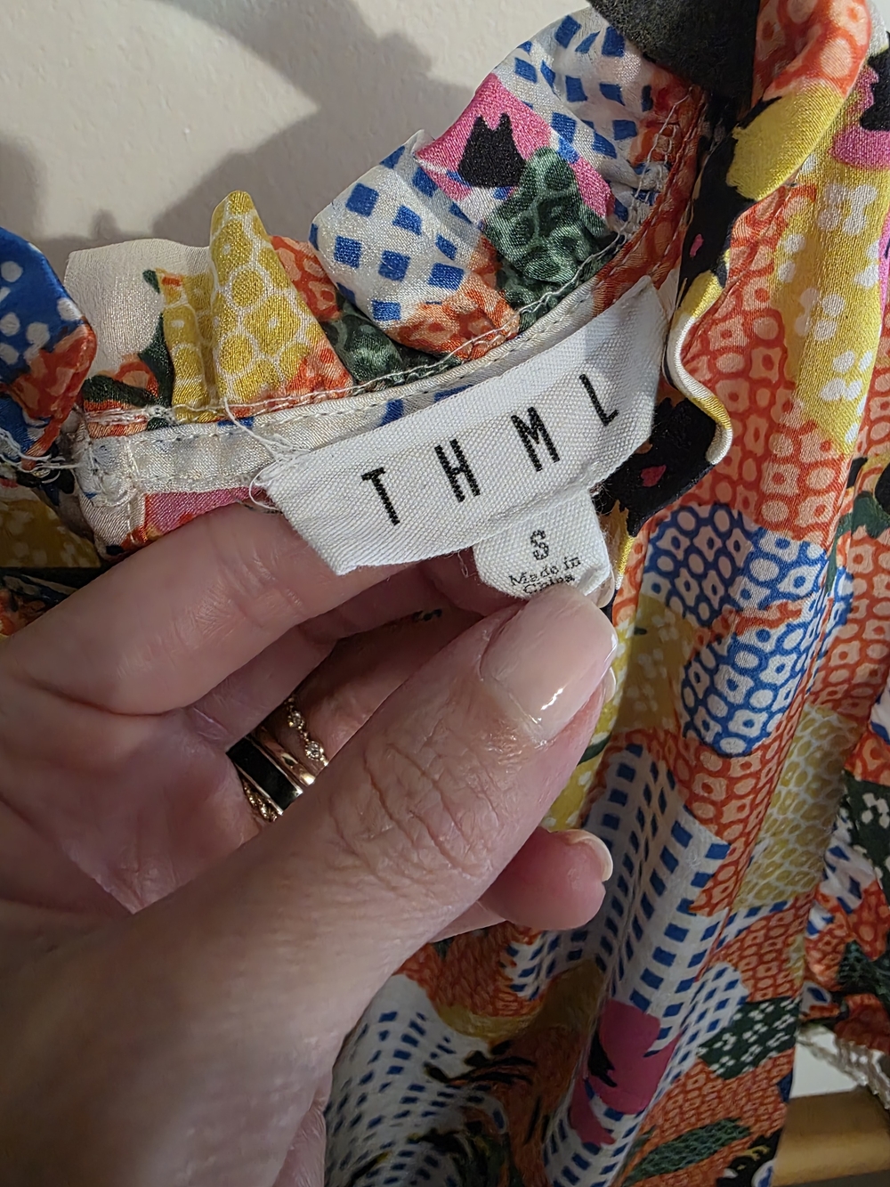 THML Multicolor Floral Ruffle Sleeve Top - Picture 2 of 3